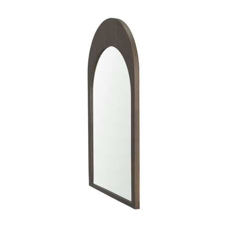 Celeste Dark Brown Wood Arched Mirror by Mercana at Eve Furniture