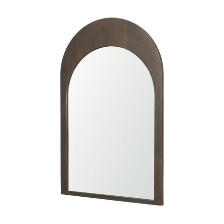 Celeste Dark Brown Wood Arched Mirror by Mercana at Eve Furniture
