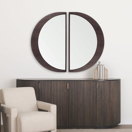 Celeste Dark Brown Wood Large Mirror by Mercana at Eve Furniture