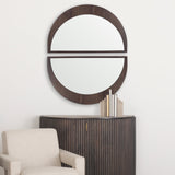 Celeste Dark Brown Wood Small Mirror by Mercana at Eve Furniture