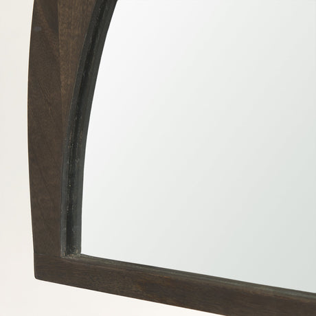 Celeste Dark Brown Wood Small Mirror by Mercana at Eve Furniture
