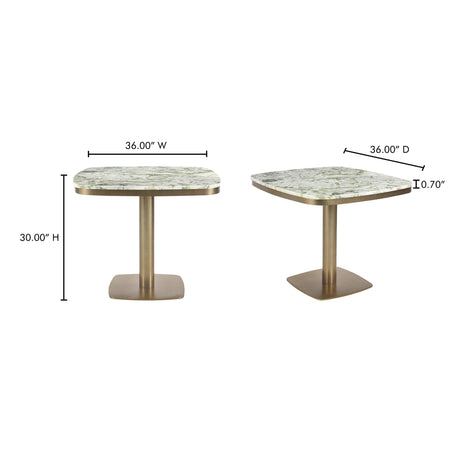 Celeste Green Onyx Marble Cafe Table by MOES at Eve Furniture