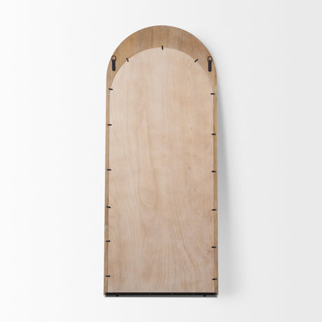 Celeste Light Brown Wood Arched Floor Mirror by Mercana at Eve Furniture
