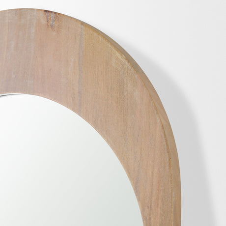 Celeste Light Brown Wood Arched Floor Mirror by Mercana at Eve Furniture
