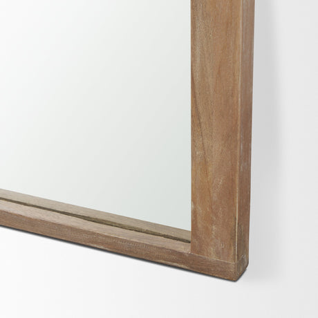 Celeste Light Brown Wood Arched Floor Mirror by Mercana at Eve Furniture