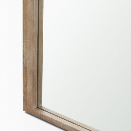 Celeste Light Brown Wood Arched Floor Mirror by Mercana at Eve Furniture