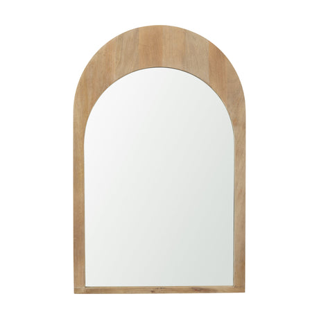 Celeste Light Brown Wood Arched Mirror by Mercana at Eve Furniture