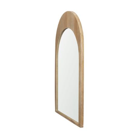 Celeste Light Brown Wood Arched Mirror by Mercana at Eve Furniture