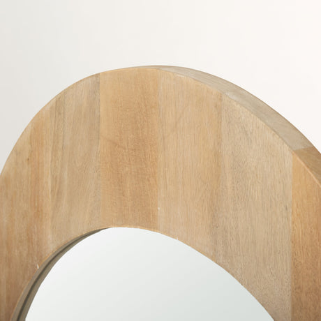 Celeste Light Brown Wood Arched Mirror by Mercana at Eve Furniture
