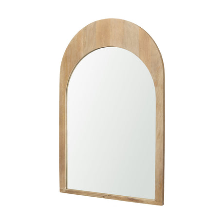 Celeste Light Brown Wood Arched Mirror by Mercana at Eve Furniture