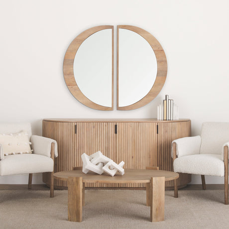 Celeste Light Brown Wood Large Mirror by Mercana at Eve Furniture