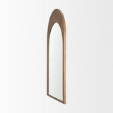 Celeste Light Brown Wood Medium Arched Mirror by Mercana at Eve Furniture