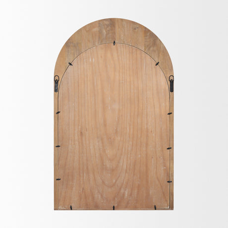 Celeste Light Brown Wood Medium Arched Mirror by Mercana at Eve Furniture