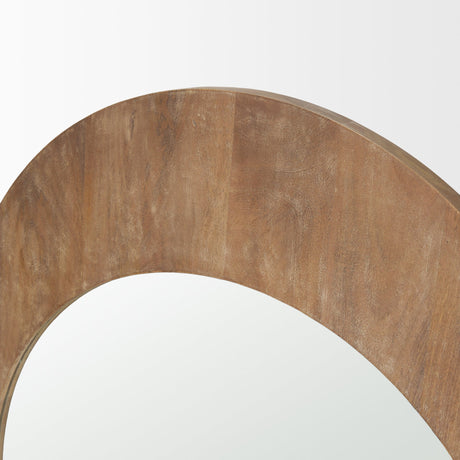 Celeste Light Brown Wood Medium Arched Mirror by Mercana at Eve Furniture