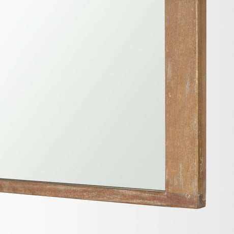 Celeste Light Brown Wood Medium Arched Mirror by Mercana at Eve Furniture