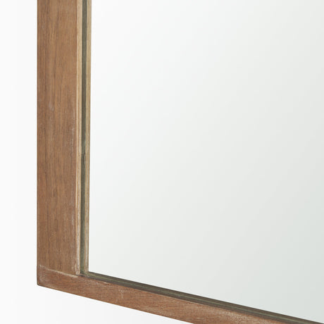 Celeste Light Brown Wood Medium Arched Mirror by Mercana at Eve Furniture
