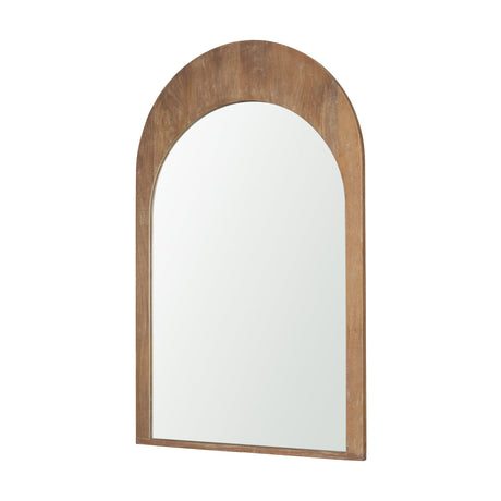 Celeste Light Brown Wood Medium Arched Mirror by Mercana at Eve Furniture