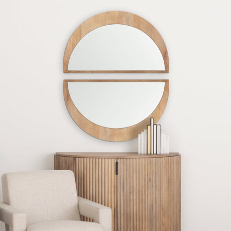 Celeste Light Brown Wood Small Mirror by Mercana at Eve Furniture