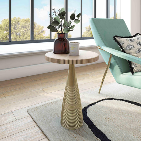 Celeste Ribbed Side Table by TOV Furniture at Eve Furniture