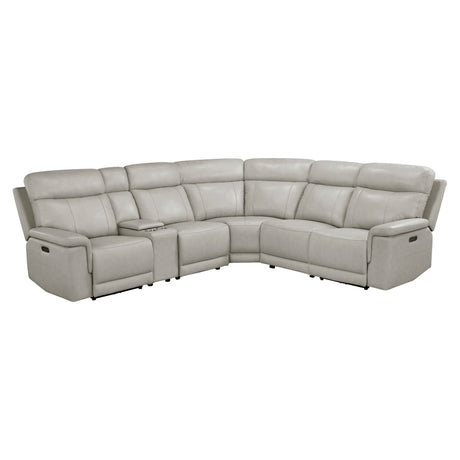 Celestia Light Gray 6-Piece Power Reclining Sectional by Homelegance at Eve Furniture