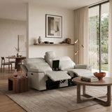 Celestia Light Gray Power Double Reclining Loveseat with Power Headrest and Center Console