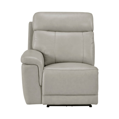 Celestia Light Gray Power Double Reclining Loveseat with Power Headrest and Center Console by Homelegance at Eve Furniture