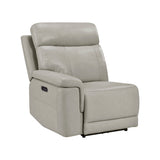 Celestia Light Gray Power Double Reclining Loveseat with Power Headrest and Center Console