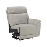 Celestia Light Gray Power Double Reclining Loveseat with Power Headrest and Center Console