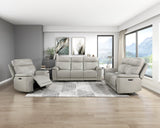 Celestia Light Gray Power Glider Reclining Chair with Power Headrest