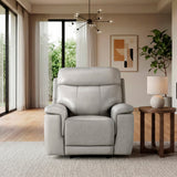 Celestia Light Gray Power Glider Reclining Chair with Power Headrest