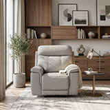 Celestia Light Gray Power Glider Reclining Chair with Power Headrest