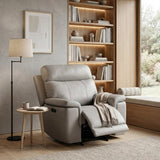 Celestia Light Gray Power Glider Reclining Chair with Power Headrest
