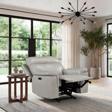 Celestia Light Gray Power Glider Reclining Chair with Power Headrest