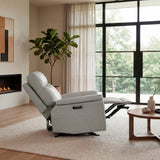 Celestia Light Gray Power Glider Reclining Chair with Power Headrest