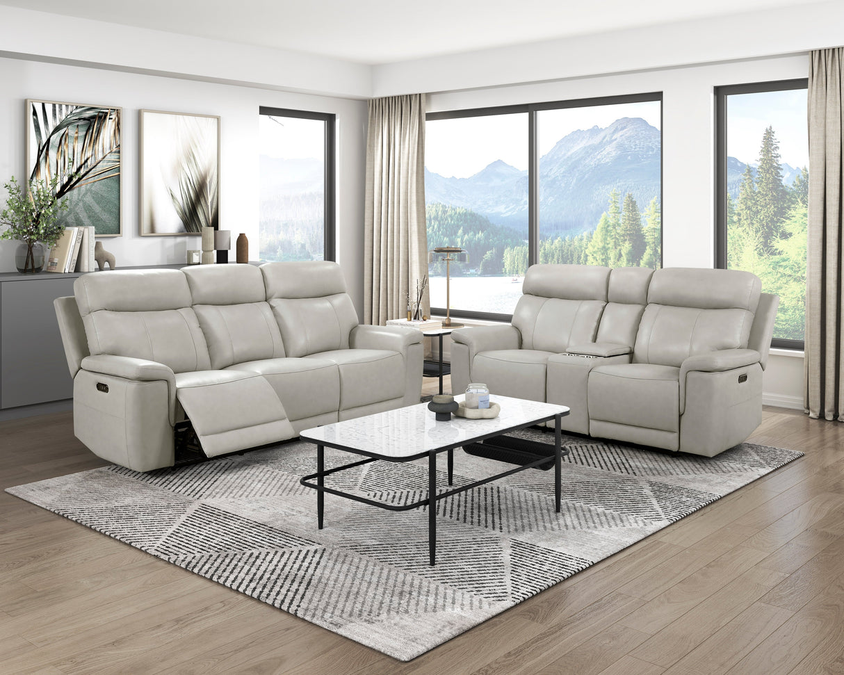 Celestia Light Gray Power Reclining Living Room Set