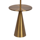 Celestial Modern Floor Lamp with Brass Accent Table with Large White Shade