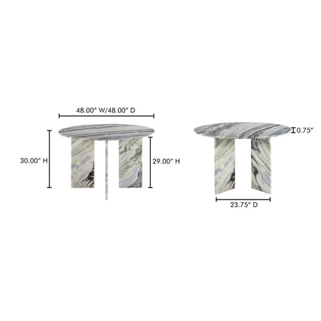 Celia Green Onyx Marble Round Dining Table by MOES at Eve Furniture