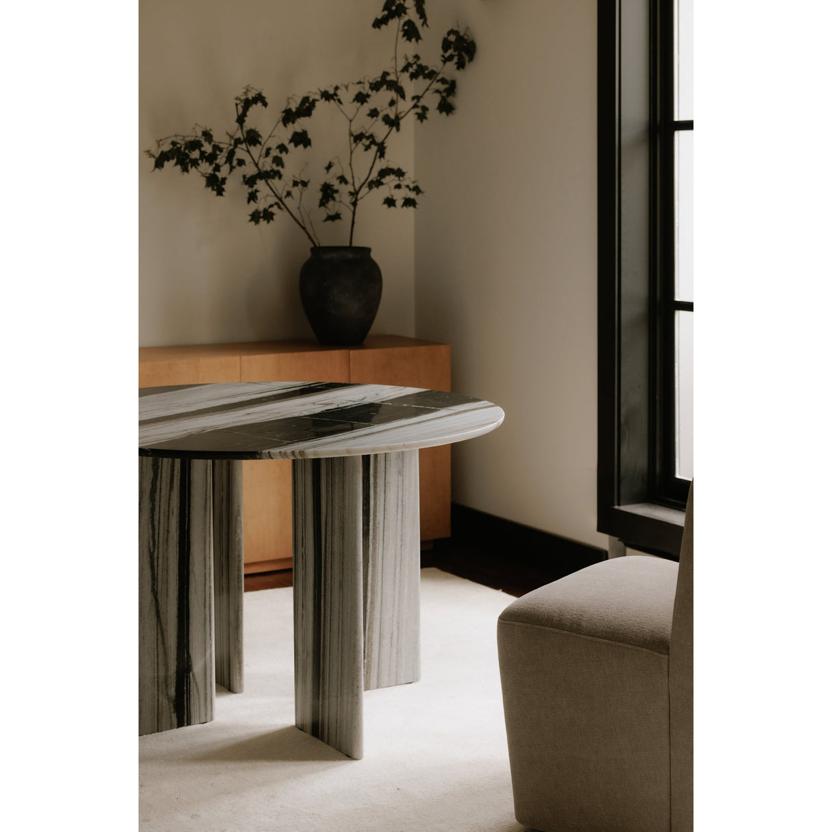 Celia Multicolor Marble Round Dining Table by MOES at Eve Furniture