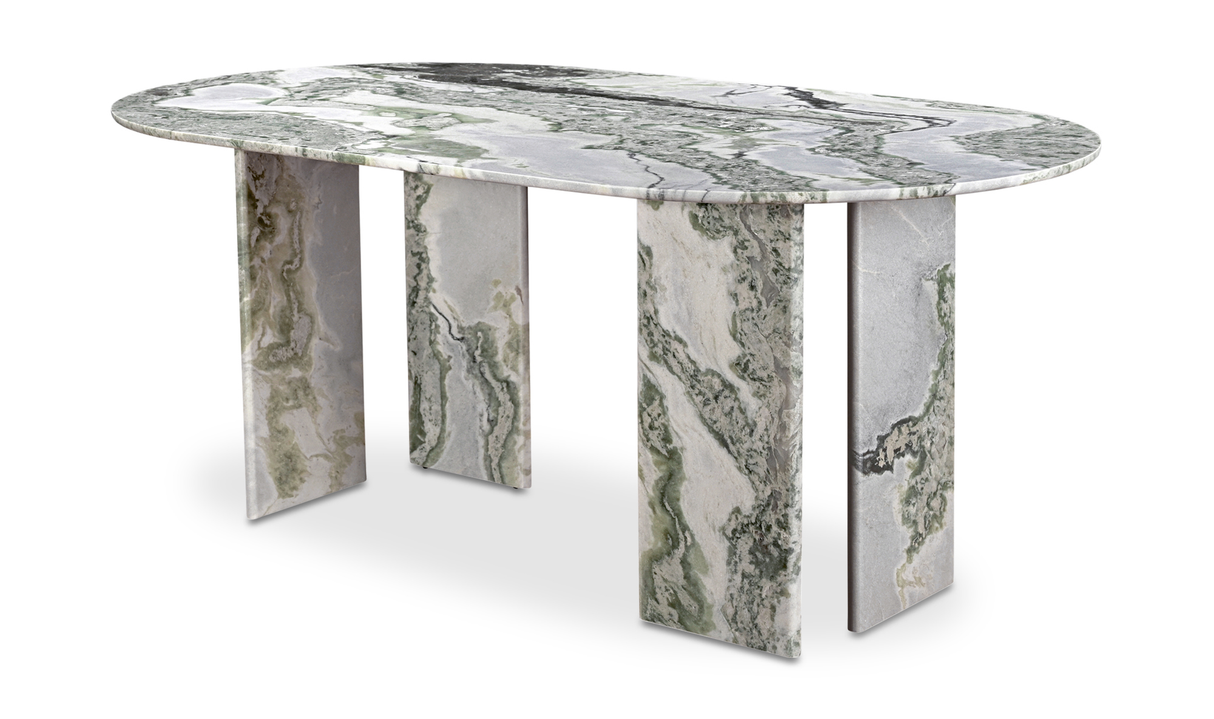 Celia Oval Dining Table Green Onyx Marble by Moe's Home at Eve Furniture