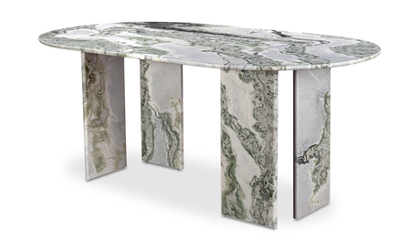 Celia Oval Dining Table Green Onyx Marble by Moe's Home at Eve Furniture