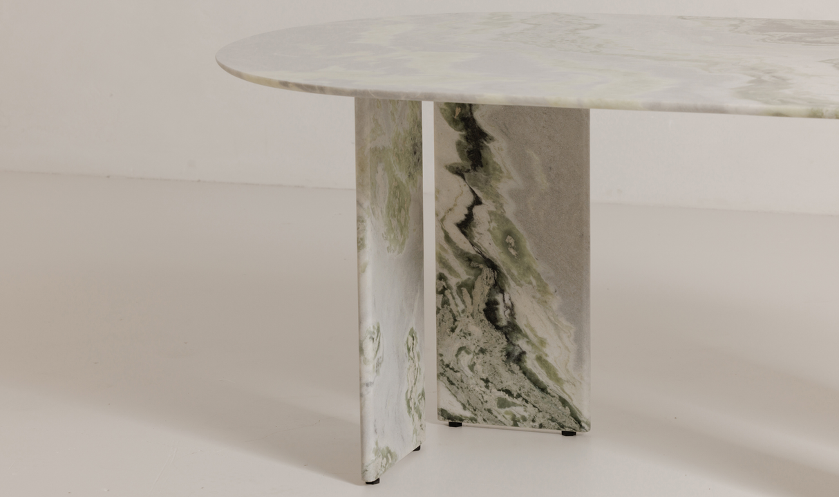 Celia Oval Dining Table Green Onyx Marble by Moe's Home at Eve Furniture