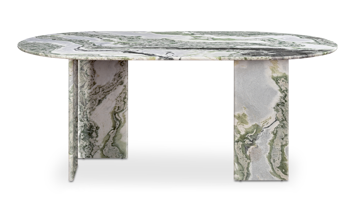 Celia Oval Dining Table Green Onyx Marble by Moe's Home at Eve Furniture