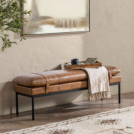 Celiah Tan Accent Bench by Classic Home at Eve Furniture