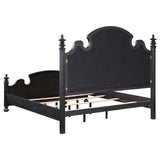 Celina Black/Beige 4-Piece Eastern King Bedroom Set with Upholstered Headboard