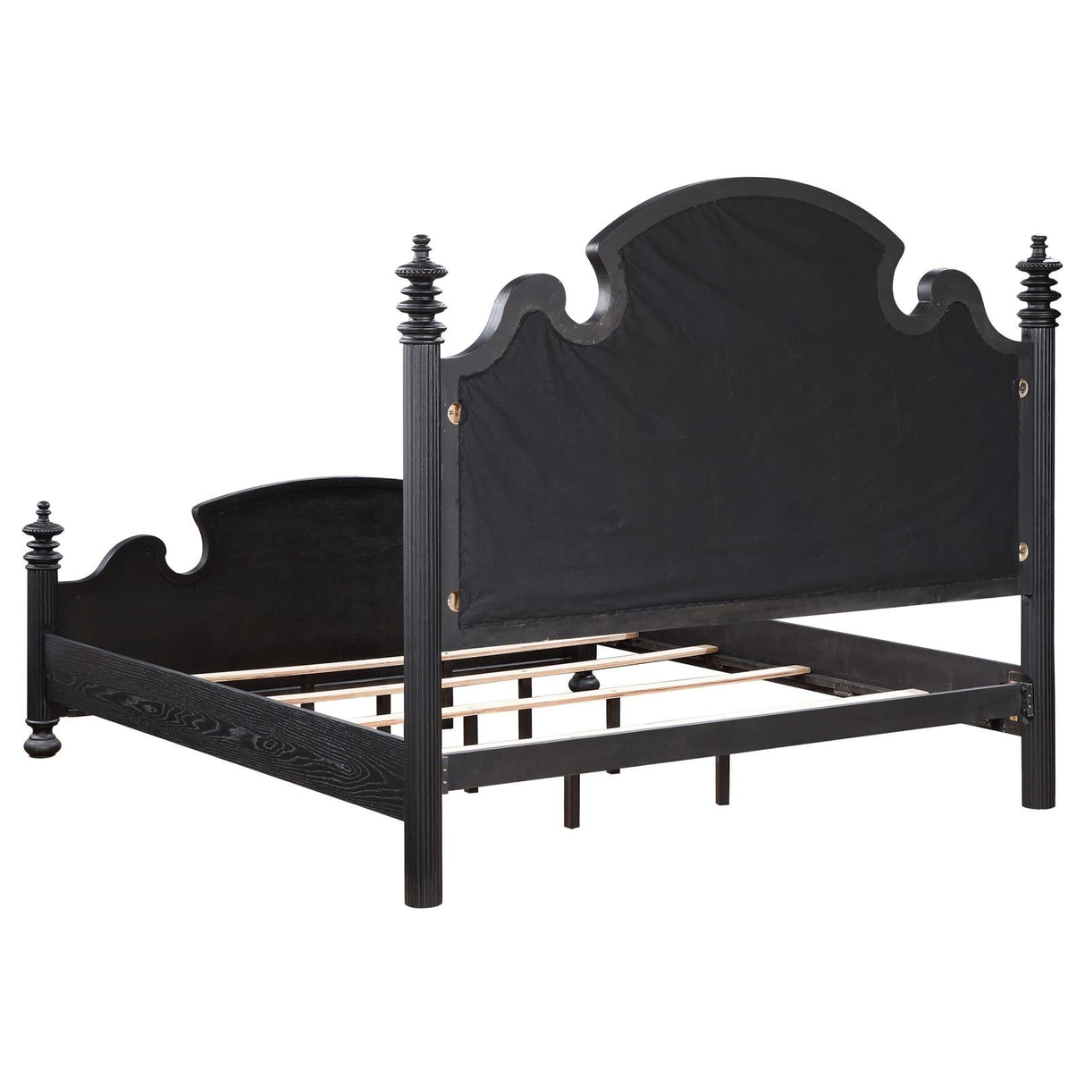 Celina Black/Beige 5-Piece Eastern King Bedroom Set with Upholstered Headboard