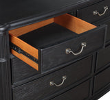 Celina Black 9-Drawer Bedroom Dresser with Mirror