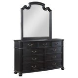 Celina Black 9-Drawer Bedroom Dresser with Mirror