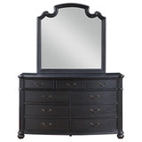 Celina Black 9-Drawer Bedroom Dresser with Mirror