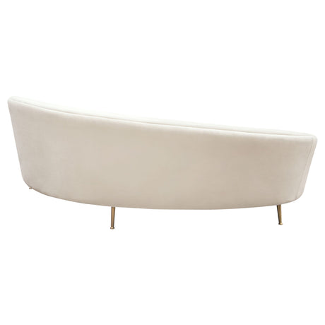 Diamond Sofa Celine Cream Velvet Curved Sofa by Diamond Sofa at Eve Furniture