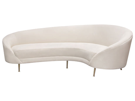 Diamond Sofa Celine Cream Velvet Curved Sofa by Diamond Sofa at Eve Furniture